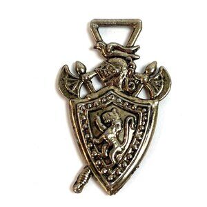Armor Lion Shield Axe Coat Of Arms Warrior Watch Fob Pendant A519